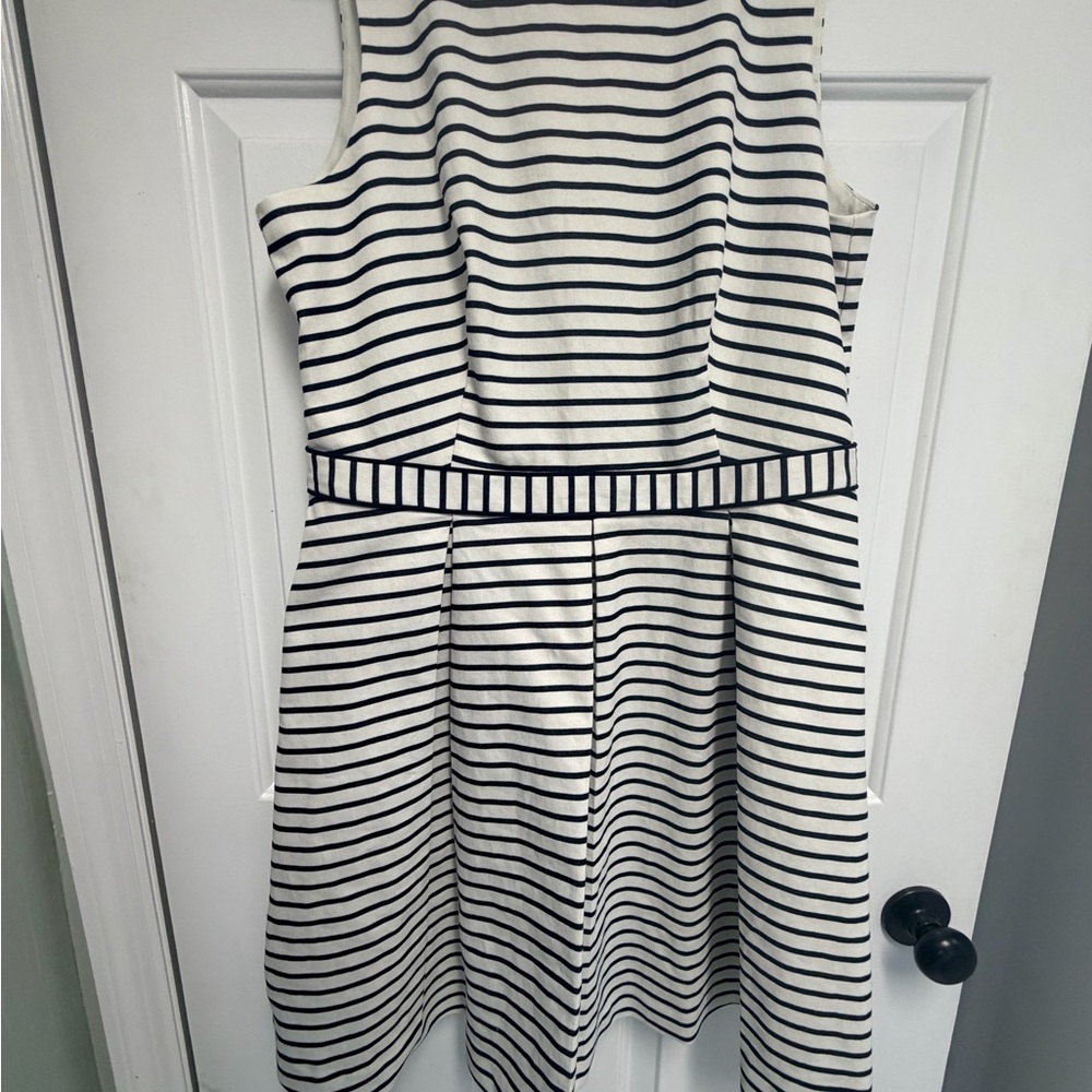 The Limited Black and White Striped Modest Dress